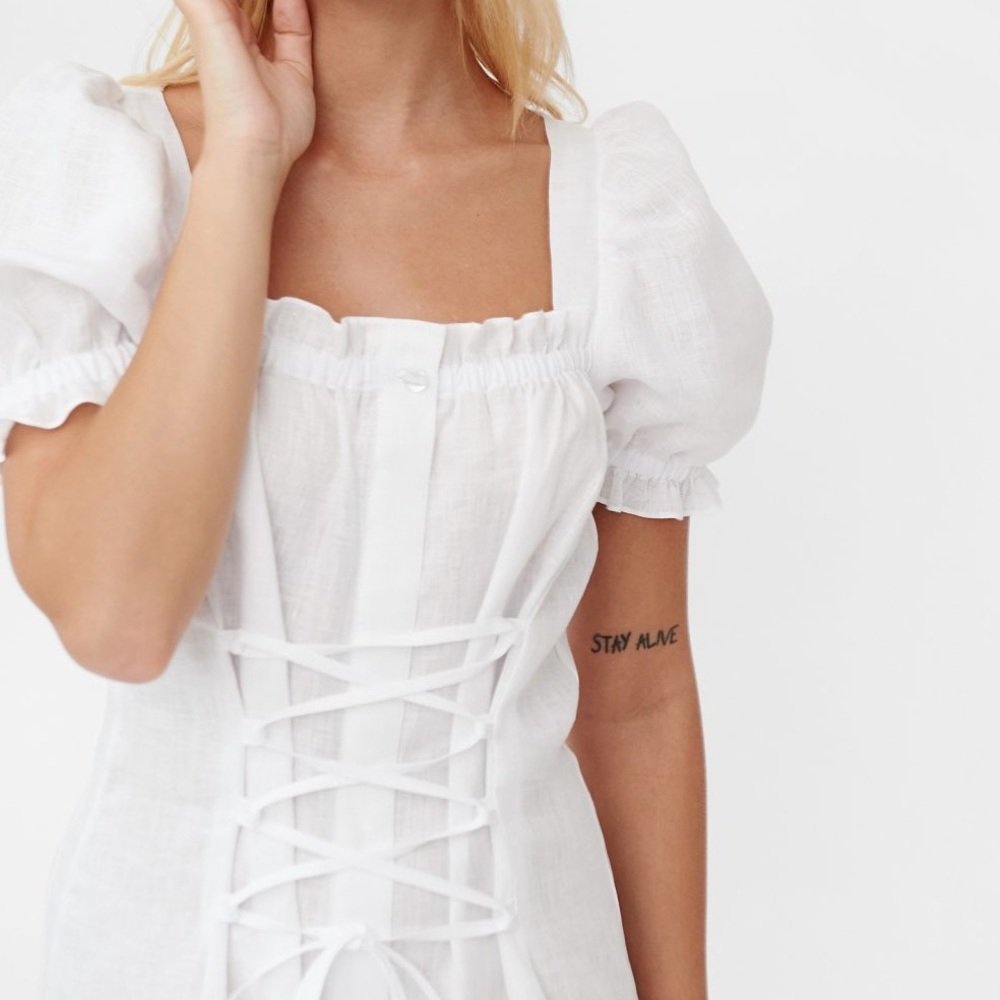 Sleeper Linen Corset Dress Size S